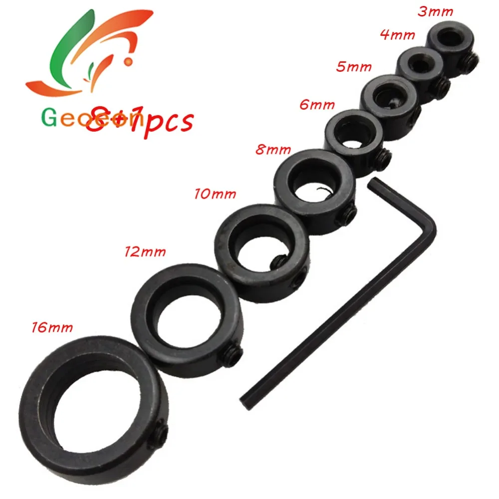 Geoeon 8pcs 3-16mm Woodworking Drill Depth Stop Collars Ring Positioner Drill Bit Spacing Ring Locator Tools With Hex Wrench D41
Geoeon 8pcs 3-16mm Woodworking Drill Depth Stop Collars Ring Positioner Drill Bit Spacing Ring Locator Tools With Hex Wrench D41