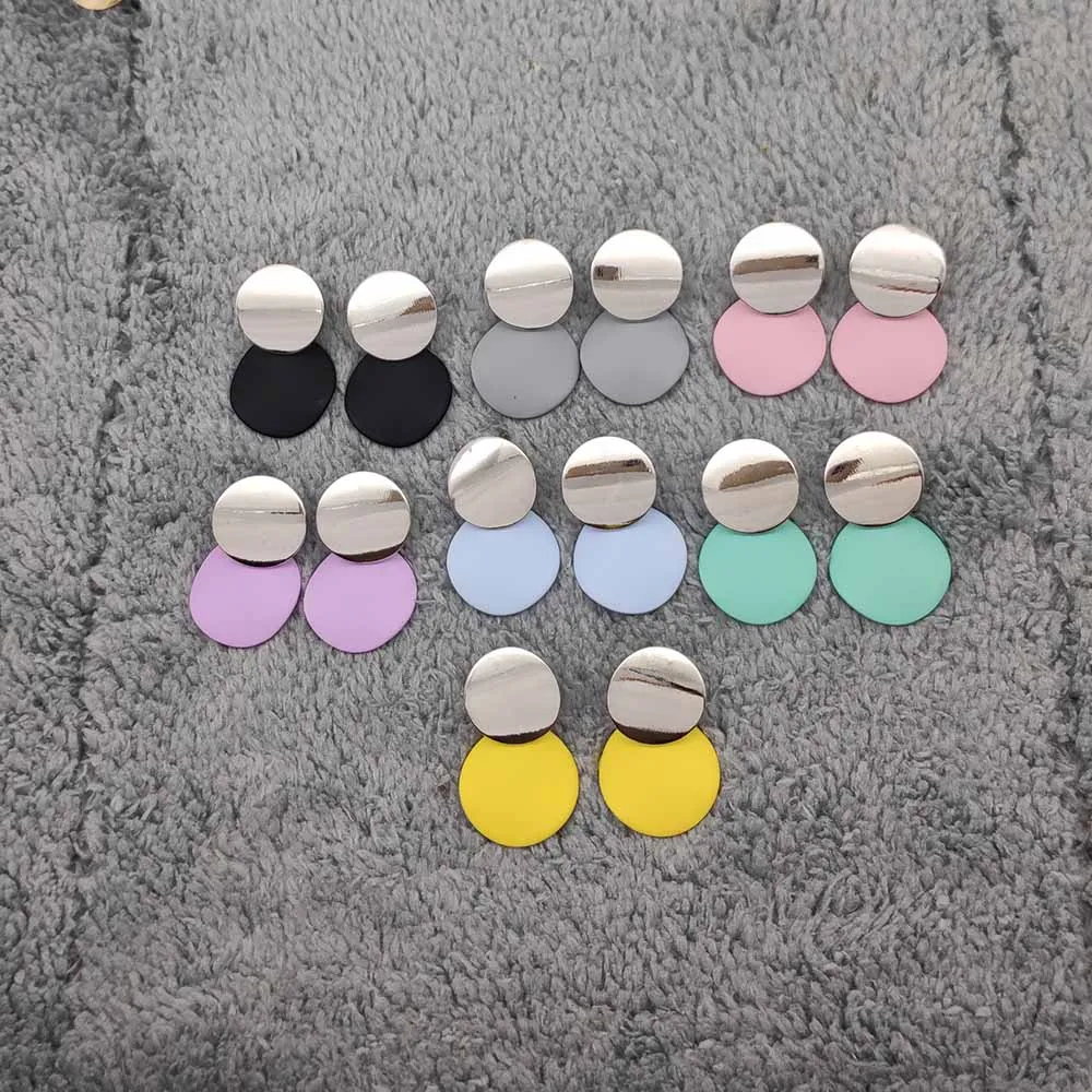 Fashion Luxury Jewelry Silver Metallic Geometric Earrings 7 Color Round Geometric Earrings Silver Earrings for Women Jewelry A
Fashion Luxury Jewelry Silver Metallic Geometric Earrings 7 Color Round Geometric Earrings Silver Earrings for Women Jewelry A