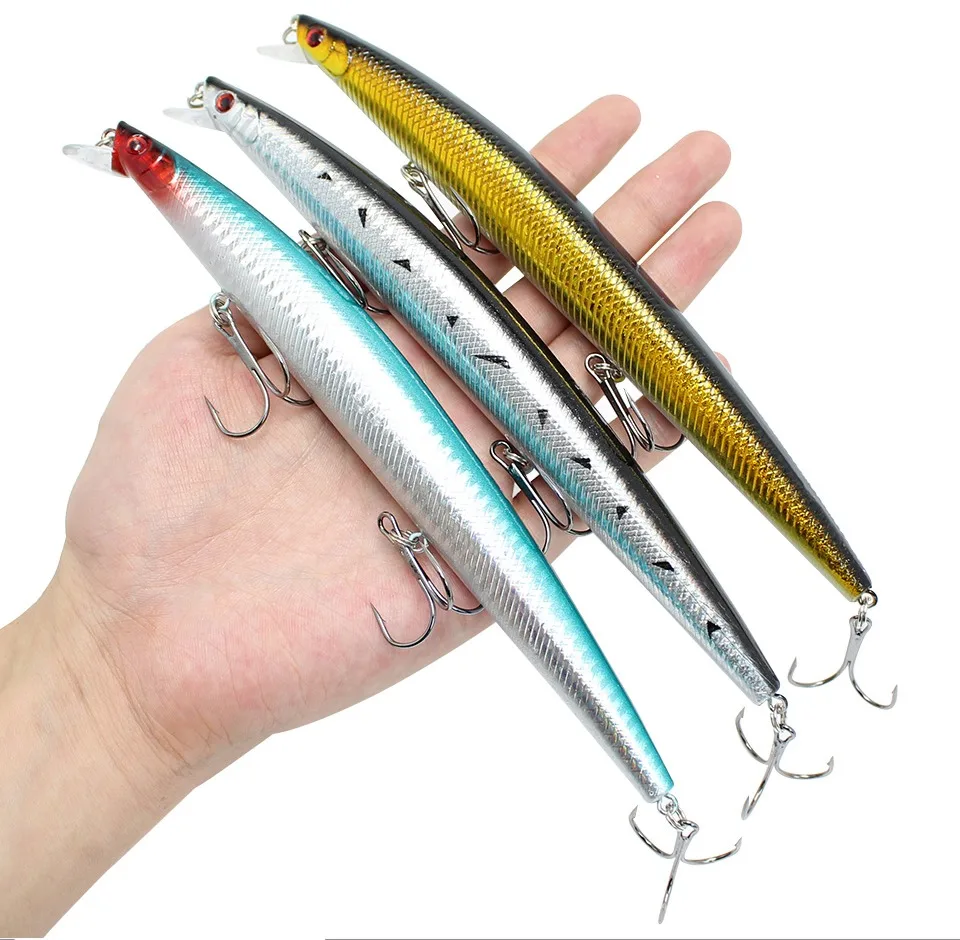 Amlucas Minnow Fishing Lure 18cm 23.8g Hard Wobblers Crankbait 3D Eyes Bait Artificial Trout Pike Carp Fishing Accessories WW9 Sadoun.com