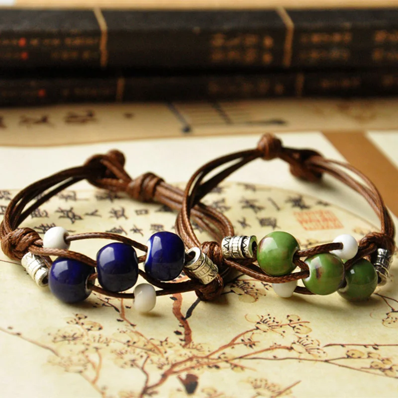 Ceramic Beaded Bracelets Antique Silver Beads Charm Weave Rope Chain Cuff Bangle Wristbands Women Men Jewelry Accessories
Ceramic Beaded Bracelets Antique Silver Beads Charm Weave Rope Chain Cuff Bangle Wristbands Women Men Jewelry Accessories
