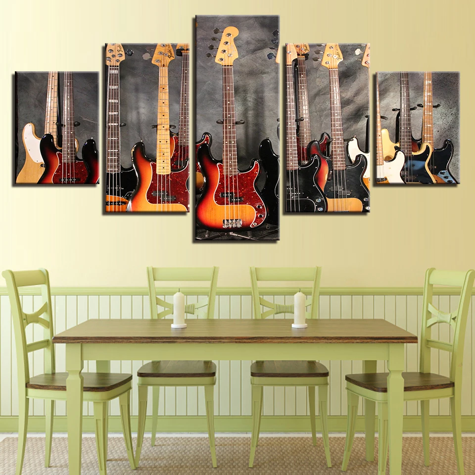 Modular Wall Art Canvas Painting Frameworks 5 Pieces Bass Guitar Collage Pictures Music Poster Home Decor Living Room Artwork
Modular Wall Art Canvas Painting Frameworks 5 Pieces Bass Guitar Collage Pictures Music Poster Home Decor Living Room Artwork