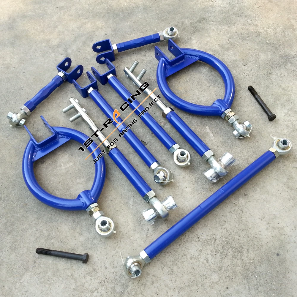 FOR 89-94 Nissan 240sx S13 Blue Adjustable Camber Suspension Control ARMS +Traction Control Rods+TOE ARM NEW 
FOR 89-94 Nissan 240sx S13 Blue Adjustable Camber Suspension Control ARMS +Traction Control Rods+TOE ARM NEW