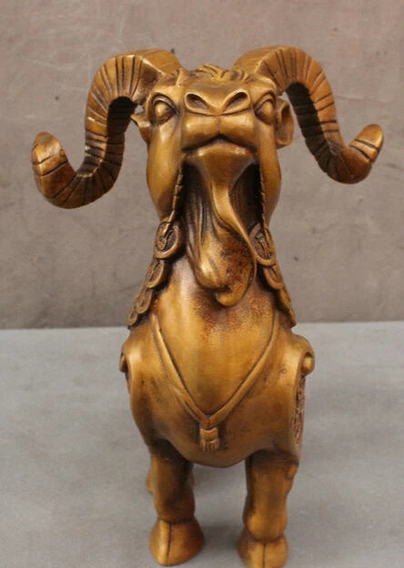 bi002244 12" Folk Chinese Year Zodiac Bronze Animals Wealth Coin Run Fu Sheep Goat Statue 
bi002244 12" Folk Chinese Year Zodiac Bronze Animals Wealth Coin Run Fu Sheep Goat Statue
