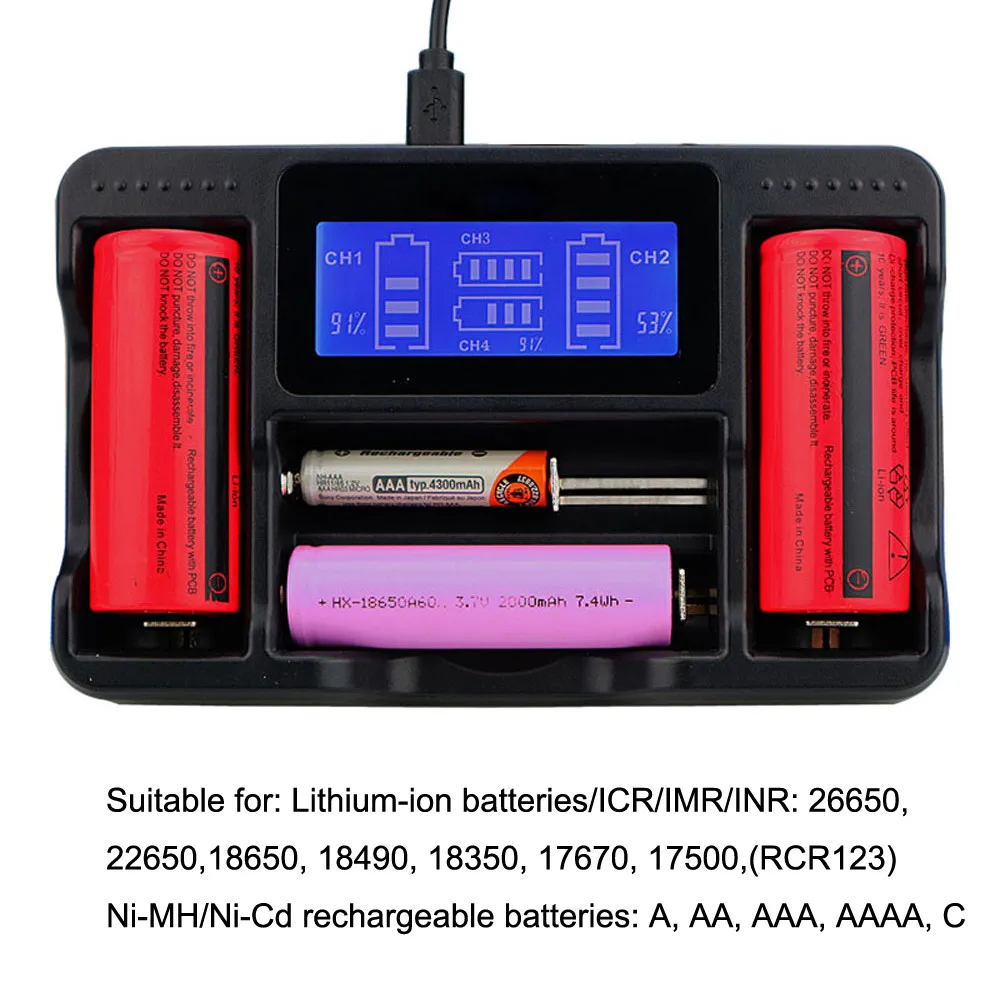 CARPRIE 4 Slot Smart LCD Battery Charger for 26650 20700 21700 18650 Lithium-ion Battery Universal Battery Charger Drop Dec.14
CARPRIE 4 Slot Smart LCD Battery Charger for 26650 20700 21700 18650 Lithium-ion Battery Universal Battery Charger Drop Dec.14