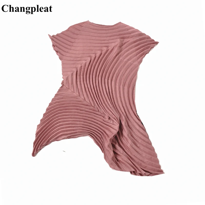 Changpleat Summer New Irregular Women T-Shirts Top Miyak Pleated Fashion Short sleeve Solid O-neck Big elastic long T-shirt Tide
Changpleat Summer New Irregular Women T-Shirts Top Miyak Pleated Fashion Short sleeve Solid O-neck Big elastic long T-shirt Tide