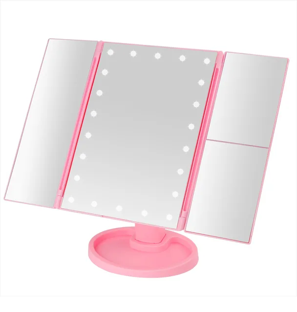 22 LED Lights profesjonalne lustro do makijażu elastyczne lustro kosmetyczne powiększające 1X/2X/3X/10X ekran dotykowy kosmetyki kosmetyczne regulowane -