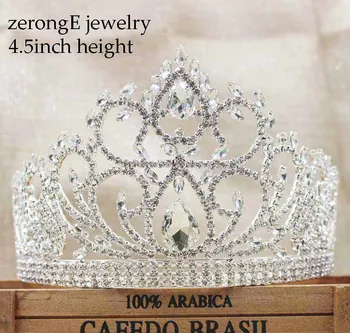 zerongE jewelry pagent rhinestone queen crown 4.5inch height vintage women prom crown tiara high quality hair headband tiara
zerongE jewelry pagent rhinestone queen crown 4.5inch height vintage women prom crown tiara high quality hair headband tiara