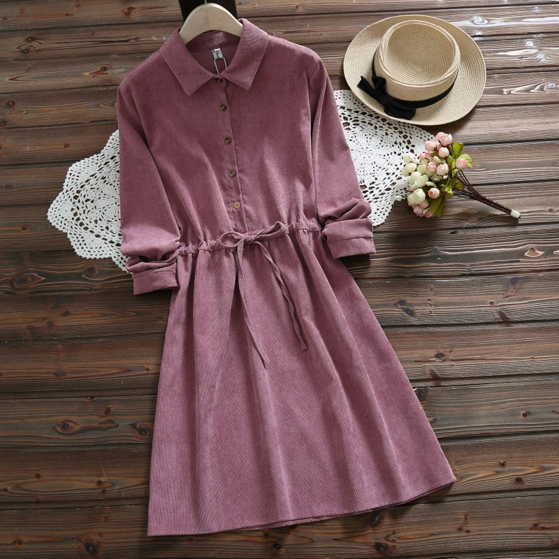 2018 fall corduroy casual cute women dress high quality long sleeve solid lady dress mori girl vestidos
2018 fall corduroy casual cute women dress high quality long sleeve solid lady dress mori girl vestidos