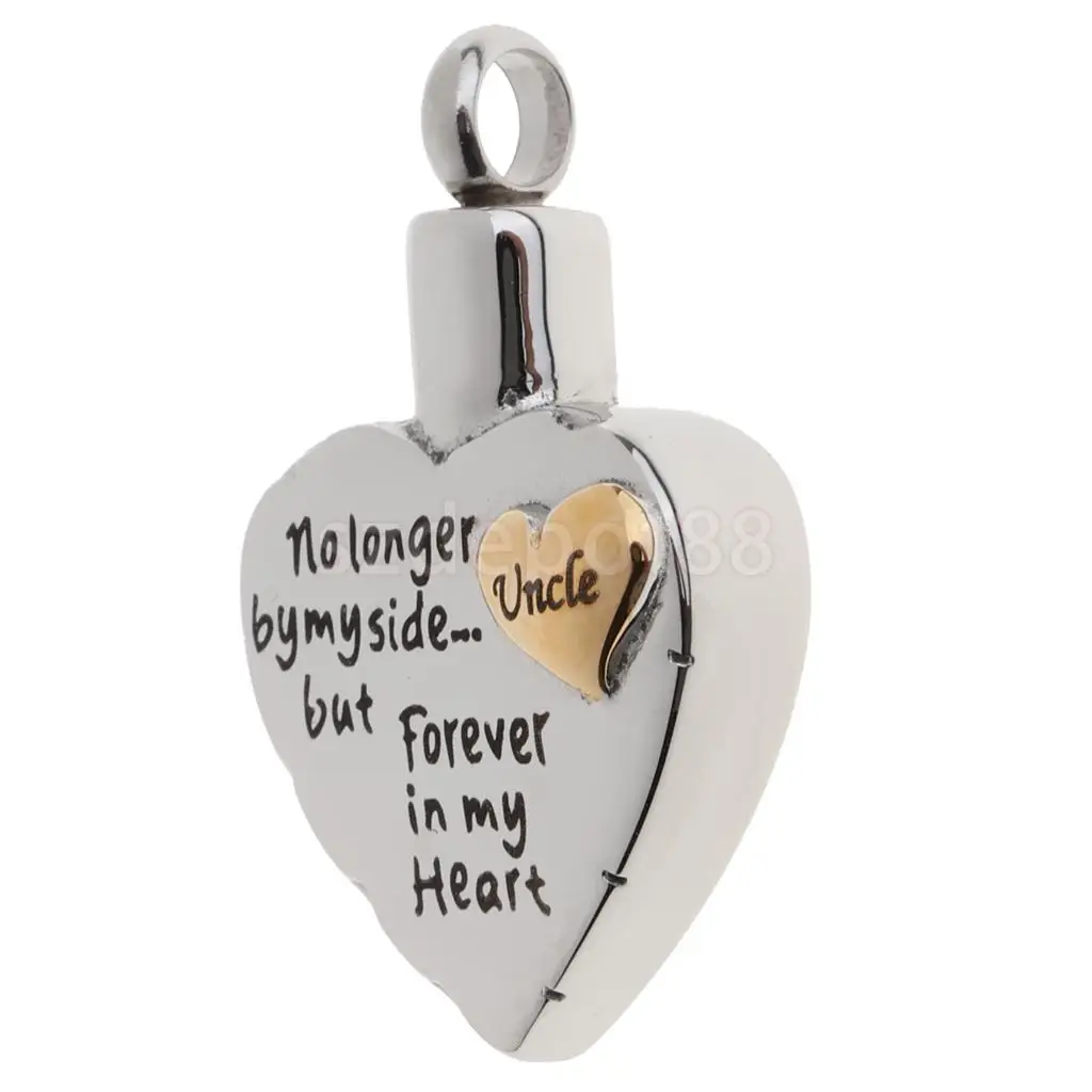 Dad Mom Son Sister Daughter Family Members Love Heart Cremation Urn Stainless Steel Pendant Forever In My Heart
