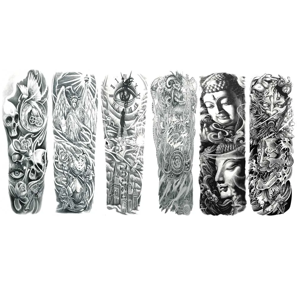 Waterproof Temporary Tattoo Stickers Full Arm Tattoos Art Paints skull Clock Wing Statue of Liberty Rose design Tattoos Stickers
Waterproof Temporary Tattoo Stickers Full Arm Tattoos Art Paints skull Clock Wing Statue of Liberty Rose design Tattoos Stickers