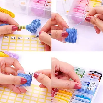 

96pcs Embroidery Floss Cross Stitch Thread Kit with Threader Bobbins Sewing Needles Storage Box Embroidery Starter Kit