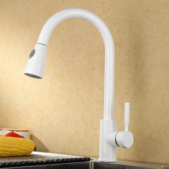 Copper white matt pull type kitchen hot and cold faucet 360 degree rotating spring telescopic wash basin faucet lo41128
Copper white matt pull type kitchen hot and cold faucet 360 degree rotating spring telescopic wash basin faucet lo41128