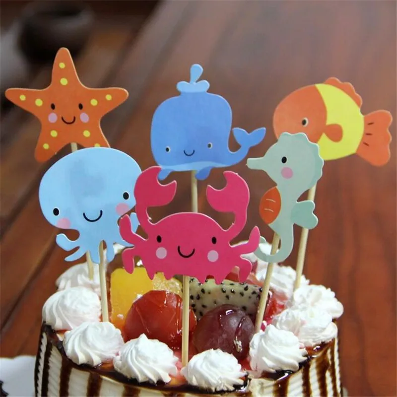30PCS Seabed animals Cartoon Cupcake Toppers Cake Decorating Insert Card Pick Kid Boy Birthday Party Decorations Supplies
30PCS Seabed animals Cartoon Cupcake Toppers Cake Decorating Insert Card Pick Kid Boy Birthday Party Decorations Supplies