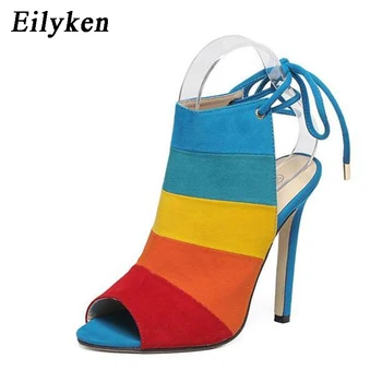 Eilyken Summer 2020 New Women Sandals Ankle Strap Pumps Fashion Lace-Up Sandals Mixed Colors Flock Blue size 35-40
Eilyken Summer 2020 New Women Sandals Ankle Strap Pumps Fashion Lace-Up Sandals Mixed Colors Flock Blue size 35-40