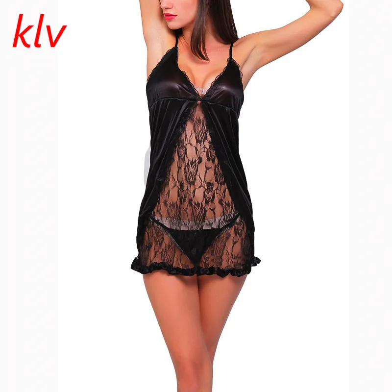 KLV Sexy Women Sleepwear NightDress Lace Babydoll G-string Underwear Lingerie WY2703
KLV Sexy Women Sleepwear NightDress Lace Babydoll G-string Underwear Lingerie WY2703