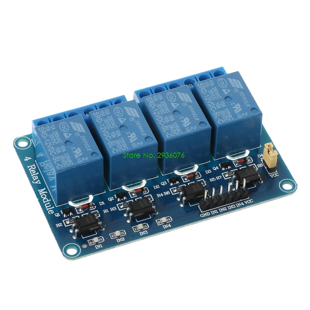 4 Channel Relay Module with Optocoupler PIC/AVR/51/ARM for Arduino Single Chip DC 12V APR12_30
4 Channel Relay Module with Optocoupler PIC/AVR/51/ARM for Arduino Single Chip DC 12V APR12_30