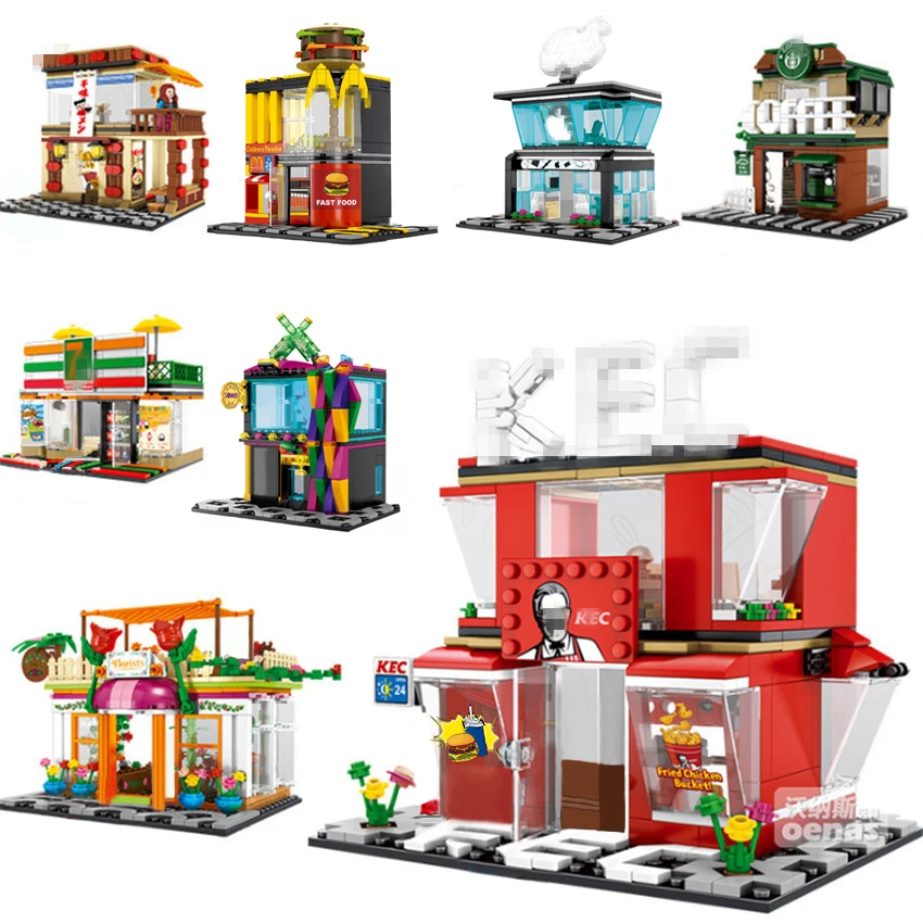 Big Toy City Street Building View Food Phone Coffee Flower Convenience Store KTV Building Blocks Bricks Sets Kids Toys
Big Toy City Street Building View Food Phone Coffee Flower Convenience Store KTV Building Blocks Bricks Sets Kids Toys