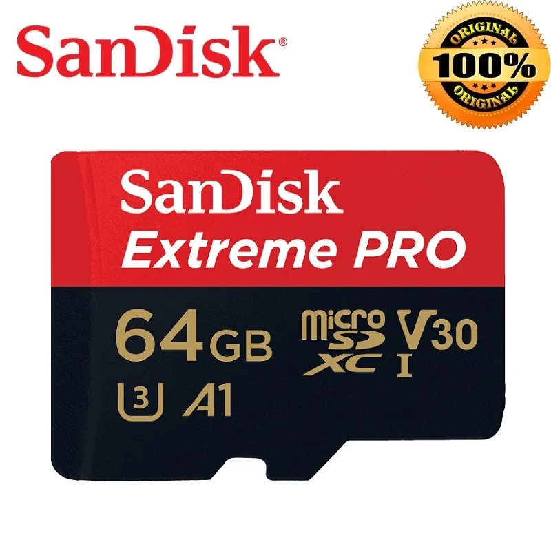 

SanDisk Extreme Pro microSDHC 32GB 64GB microSDXC UHS-I Memory Card microSD Card TF Card 100MB/s Class10 U3 With SD Adapter