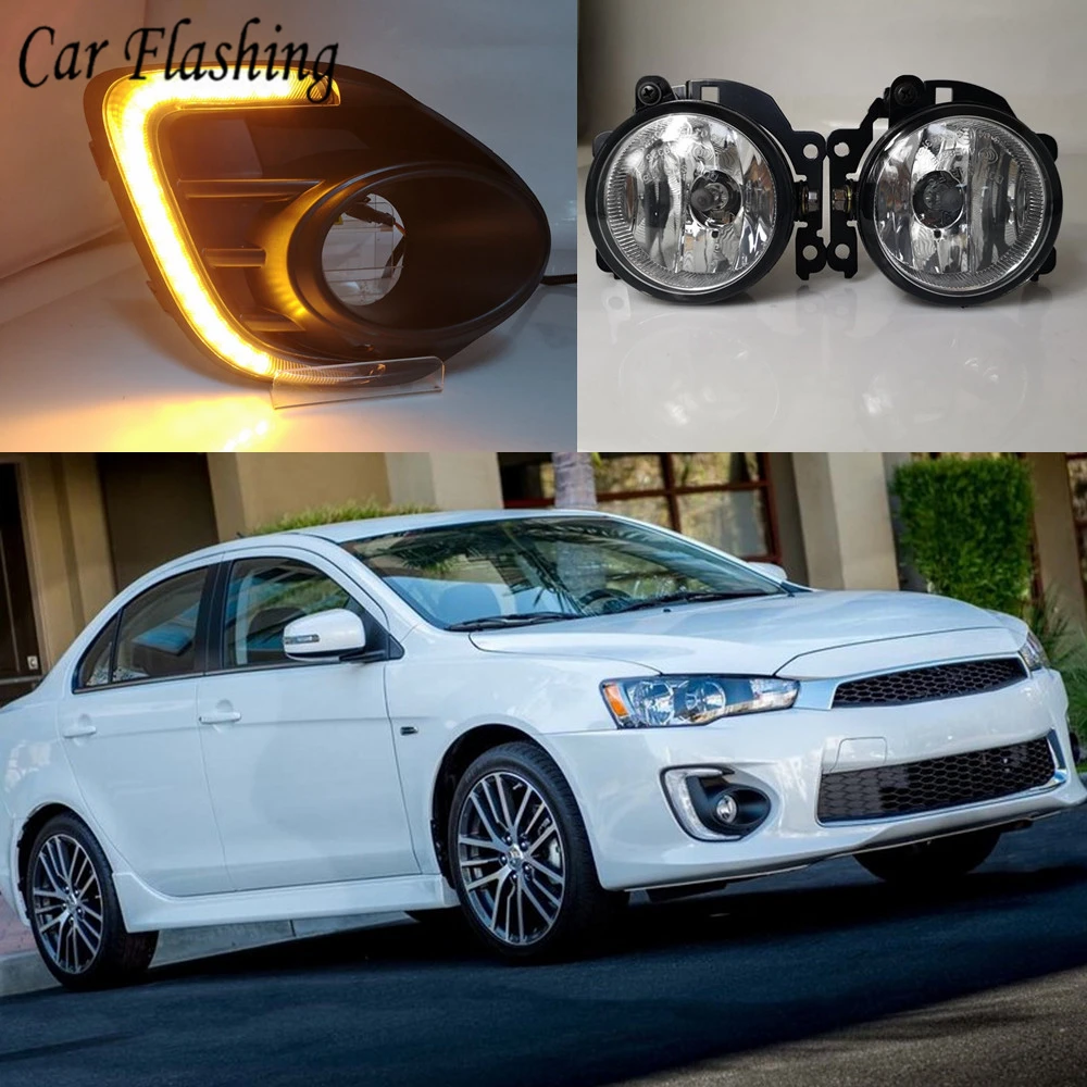 Car flashing 1Pair 12V LED Daytime Running Light DRL Lamp with yellow signal Fog lamp For Mitsubishi Lancer 2016 2017 2018 2019
Car flashing 1Pair 12V LED Daytime Running Light DRL Lamp with yellow signal Fog lamp For Mitsubishi Lancer 2016 2017 2018 2019
