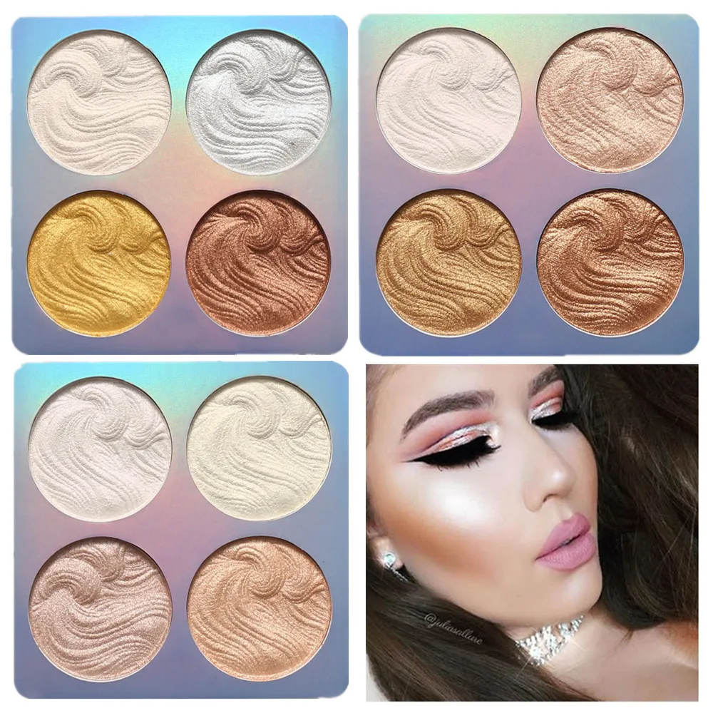 4Color Face Highlighter Palette Bronzer Contouring Highlight Powder Makeup Face Shimmer Shine High Lighter Iluminador Maquillaje 4Color Face Highlighter Palette Bronzer Contouring Highlight Powder Makeup Face Shimmer Shine High Lighter Iluminador Maquillaje