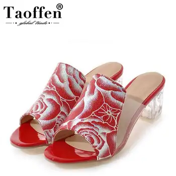 TAOFFEN Women Print High Heel Sandals Open Toe Thick Heel Slippers Summer Claccis Leisure Shoes Women Footwear Size 32-43
TAOFFEN Women Print High Heel Sandals Open Toe Thick Heel Slippers Summer Claccis Leisure Shoes Women Footwear Size 32-43