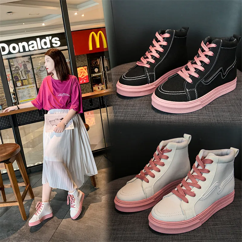 2019 New Spring Fashion Woman Shoes Black White Casual Shoes Woman Canvas Shoes Lace-Up High Top Shoes Sneakers
2019 New Spring Fashion Woman Shoes Black White Casual Shoes Woman Canvas Shoes Lace-Up High Top Shoes Sneakers