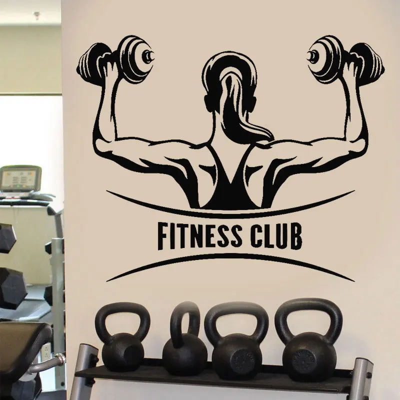 Gym Fitness Club Girl Motivation Dumbbells Wall Sticker Vinyl Decor Mural Decal Art Self-adhesive Removable Wallpaper G-11
Gym Fitness Club Girl Motivation Dumbbells Wall Sticker Vinyl Decor Mural Decal Art Self-adhesive Removable Wallpaper G-11