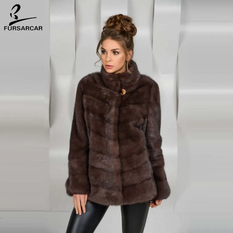 FURSARCAR 2019 New Arrival Women Real Mink Fur Coats With Standing Collar Thick Warm Full Pelt Jacket Female Mink Fur Outwear
FURSARCAR 2019 New Arrival Women Real Mink Fur Coats With Standing Collar Thick Warm Full Pelt Jacket Female Mink Fur Outwear