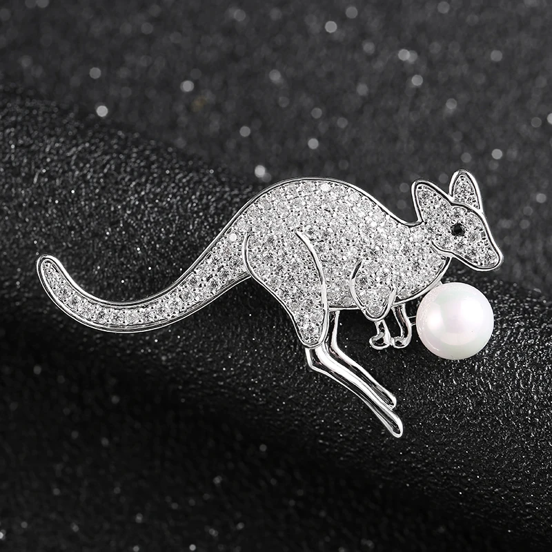 Lovely Kangaroo with Pearl Brooches for Women Vintage Zircon Crystal Pin Animal Jewelry Brooch Gift broche femme bijoux de luxe
Lovely Kangaroo with Pearl Brooches for Women Vintage Zircon Crystal Pin Animal Jewelry Brooch Gift broche femme bijoux de luxe