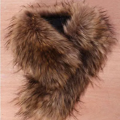 

2016 fashion new style Women's Faux Fur Scarf Scarves Collar Shawl Wraps Stole Hood Trim Fluffy