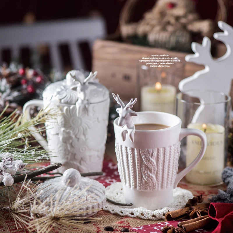 Relief Christmas Mugs Cute Milu Deer Coffee Cup Milk Cups Snow Ceramic Mug with Lid Spoon Breakfast Cup Christmas Gift
Relief Christmas Mugs Cute Milu Deer Coffee Cup Milk Cups Snow Ceramic Mug with Lid Spoon Breakfast Cup Christmas Gift