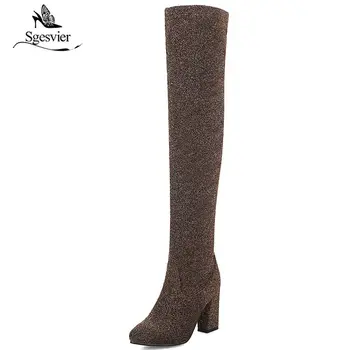 Sgesvier Suede Black Boots Over Knee Boots Thigh High Winter Boots Women Shoes Big Size Boots Stretch Block High Heel Botas B703
Sgesvier Suede Black Boots Over Knee Boots Thigh High Winter Boots Women Shoes Big Size Boots Stretch Block High Heel Botas B703