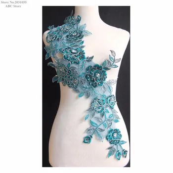 New Handmade Teal Blue/Silver Flower Embroidery Sequin Beaded Organza Lace Appliques Patches Costume Wedding Decoration TBNC135W
New Handmade Teal Blue/Silver Flower Embroidery Sequin Beaded Organza Lace Appliques Patches Costume Wedding Decoration TBNC135W