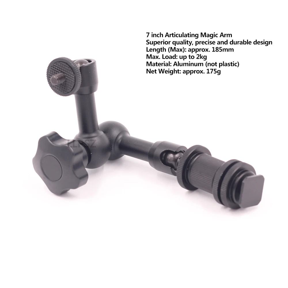 7 inch Adjustable Friction Articulating Magic Arm for DSLR Rig LCD Monitor LED Light Camera Accessories
7 inch Adjustable Friction Articulating Magic Arm for DSLR Rig LCD Monitor LED Light Camera Accessories