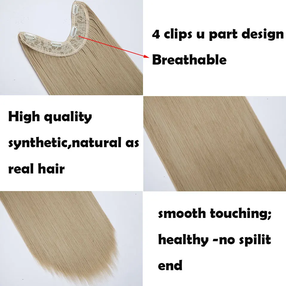 SNOILITE 66 см длинные прямые волосы для наращивания синтетические 4 зажима ins один