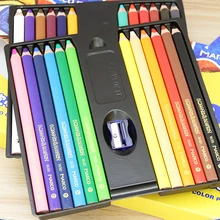 24 lápis coloridos a óleo da cor conjunto de madeira artista pintura lápis seguro não-tóxico para o estudante criança desenho manga esboço arte suprimentos(China)