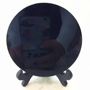 20cm High Quality 100% Natural Black Obsidian Stone Circle Disk Round Plate Fengshui Mirror For Home Decoration Gift With Shelf
20cm High Quality 100% Natural Black Obsidian Stone Circle Disk Round Plate Fengshui Mirror For Home Decoration Gift With Shelf
