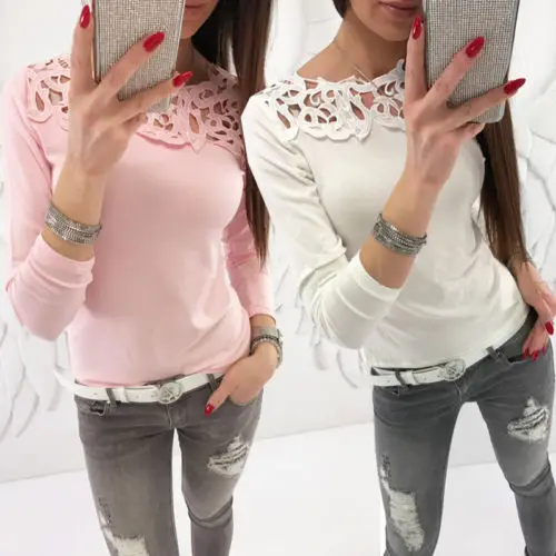 Women Fashion Blouse Summer Casual Loose Long Sleeve Tops |