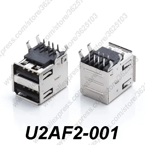 10PCS U2AF2-001/U2AF2-001Z Dual USB 2.0 Connector Bent/Straight Feet 90 Degree White/Black Charging Socket USB 2.0 Female Jack
10PCS U2AF2-001/U2AF2-001Z Dual USB 2.0 Connector Bent/Straight Feet 90 Degree White/Black Charging Socket USB 2.0 Female Jack