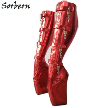 Sorbern 10 Locks Ballet Wedge Intersex Boots Plus Size Buckle Straps Metallic Red Ballet Heels Fetish Gothic Boots For Show
Sorbern 10 Locks Ballet Wedge Intersex Boots Plus Size Buckle Straps Metallic Red Ballet Heels Fetish Gothic Boots For Show