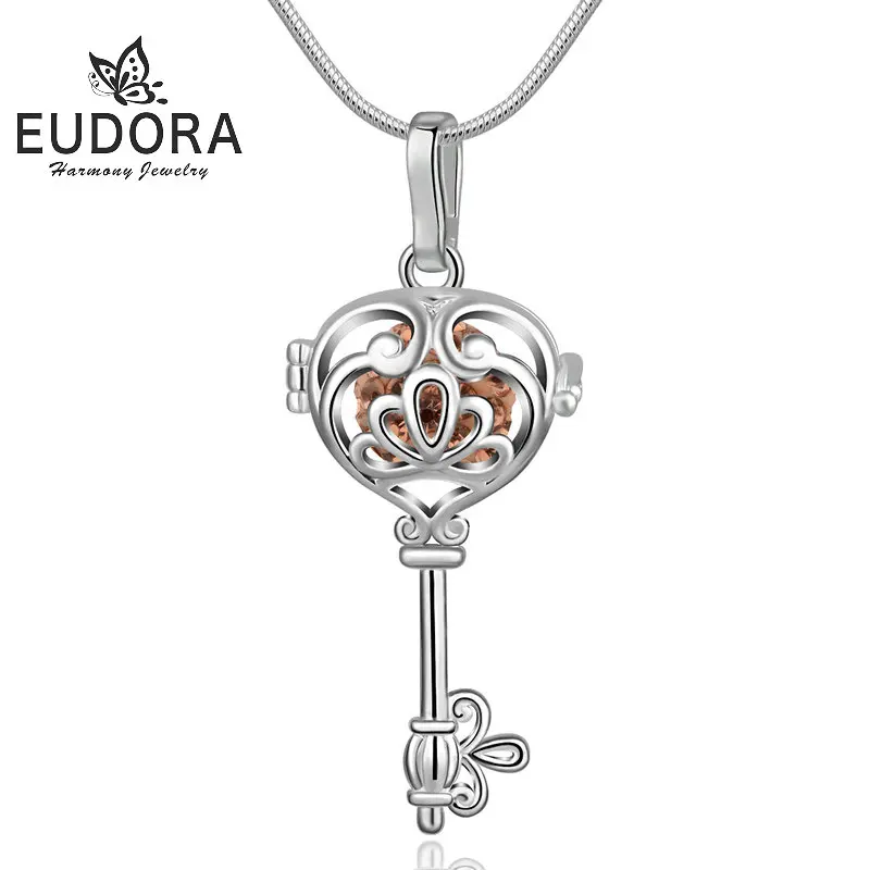 Eudora Crystal Key Locket Cage Pendant Necklce Plated Sliver Openwoker locket Pendant with Snake Chain Women Baby Jewelry
Eudora Crystal Key Locket Cage Pendant Necklce Plated Sliver Openwoker locket Pendant with Snake Chain Women Baby Jewelry