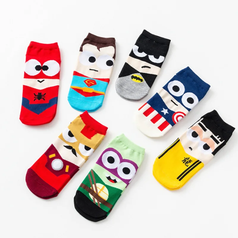 2019 Hot Women Socks Cotton Superman SpiderMan Captain America Avenge Men Male Short Sock Colorful Breathable Cartoon Socks
2019 Hot Women Socks Cotton Superman SpiderMan Captain America Avenge Men Male Short Sock Colorful Breathable Cartoon Socks