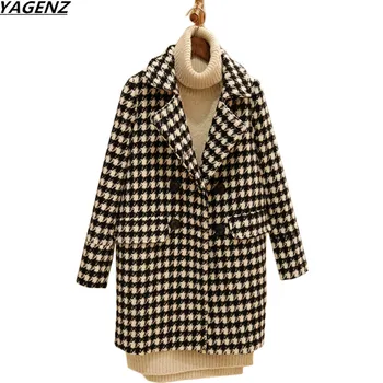 YAGENZ Winter Jacket Women Wool Blends Plaid Coat Femal Thick Double-breasted Mid-Long Loose Woolen Coat Female Outerwear K780
YAGENZ Winter Jacket Women Wool Blends Plaid Coat Femal Thick Double-breasted Mid-Long Loose Woolen Coat Female Outerwear K780