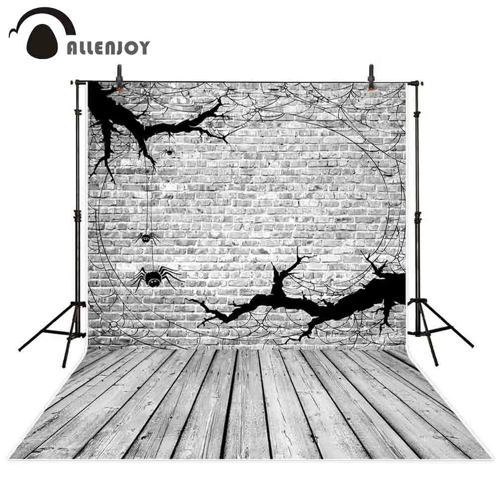 Фотофон allenjoy для фотосъемки светло-серая кирпичная стена черная ветка паук веб
