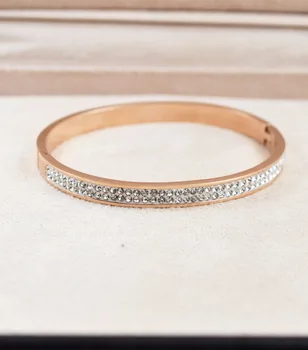 Stainless steel 2 rows crystals bracelets bangles for women gift, rhinestone barcelet pulseiras bijoux rose gold color jewelry
Stainless steel 2 rows crystals bracelets bangles for women gift, rhinestone barcelet pulseiras bijoux rose gold color jewelry