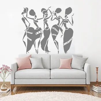 

African Women Wall Sticker African Dancers Art Abstract Wall Decal Africa Theme Home Interior Design Art Decal Waterproof AM02