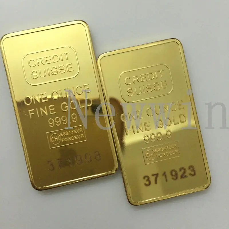 2pcs/lot High Quality Credit Suisse One Troy Ounce 999. Fine Gold Bullion Bar with Laser Serial Number Metal Souvenirs coin
2pcs/lot High Quality Credit Suisse One Troy Ounce 999. Fine Gold Bullion Bar with Laser Serial Number Metal Souvenirs coin