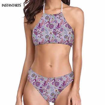 INSTANTARTS 2019 New Woman Sexy Halter Bikini Set Brazilian Mandala/ Paisley Floral Printing Swimsuits Bathing Push Up Beachwear
INSTANTARTS 2019 New Woman Sexy Halter Bikini Set Brazilian Mandala/ Paisley Floral Printing Swimsuits Bathing Push Up Beachwear