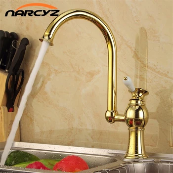 Bathroom Basin Faucets Golden Finish Swivel Kitchen Mixer Taps Single Hole Deck Mounted Sink Torneira Banheiro XT823
Bathroom Basin Faucets Golden Finish Swivel Kitchen Mixer Taps Single Hole Deck Mounted Sink Torneira Banheiro XT823
