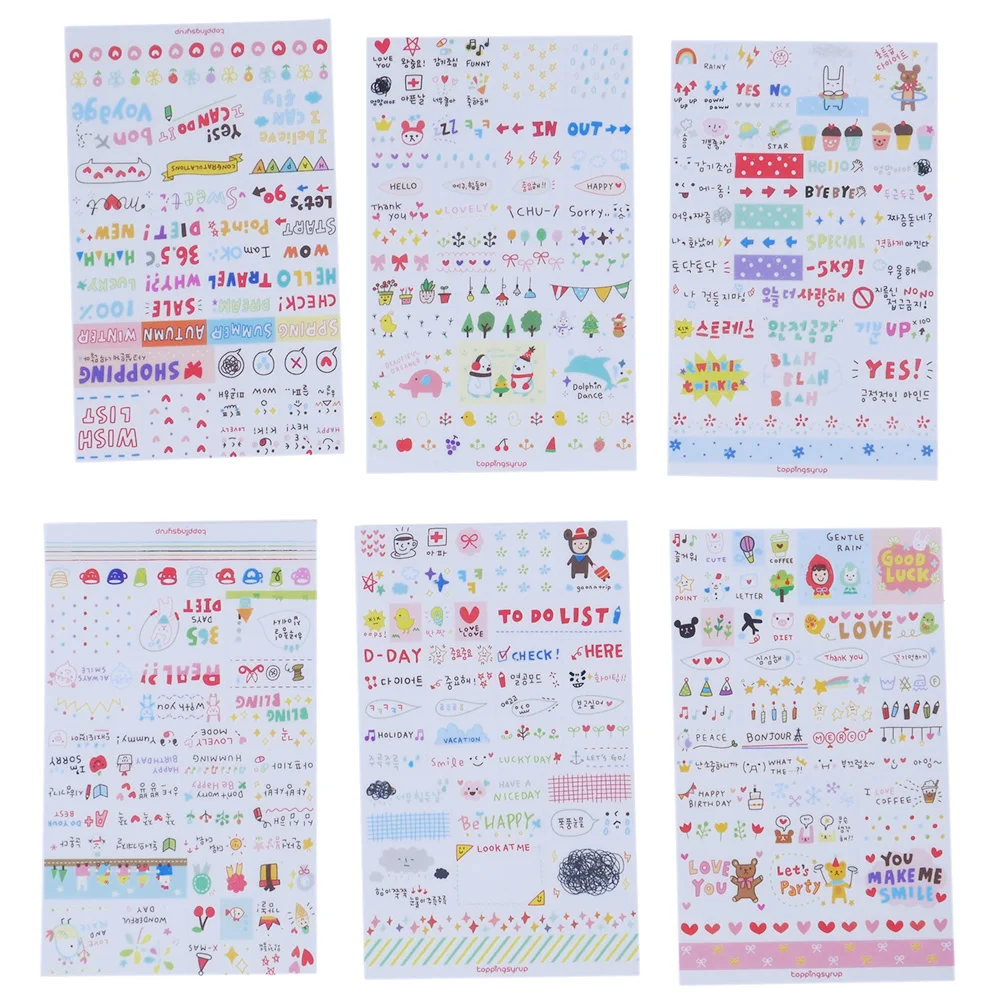 6 Sheet Stickers Cute Korea Pvc Word Expression Diary For Scrapbooking Diy Diary Calendar Notebook Label Stationery Set
6 Sheet Stickers Cute Korea Pvc Word Expression Diary For Scrapbooking Diy Diary Calendar Notebook Label Stationery Set
